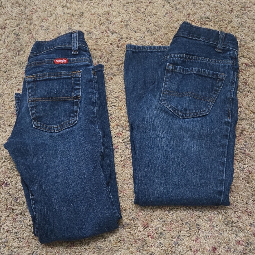The Children's Place & Wrangler Dark Blue Kids' Jeans - 2 Pair Size 8 Slim